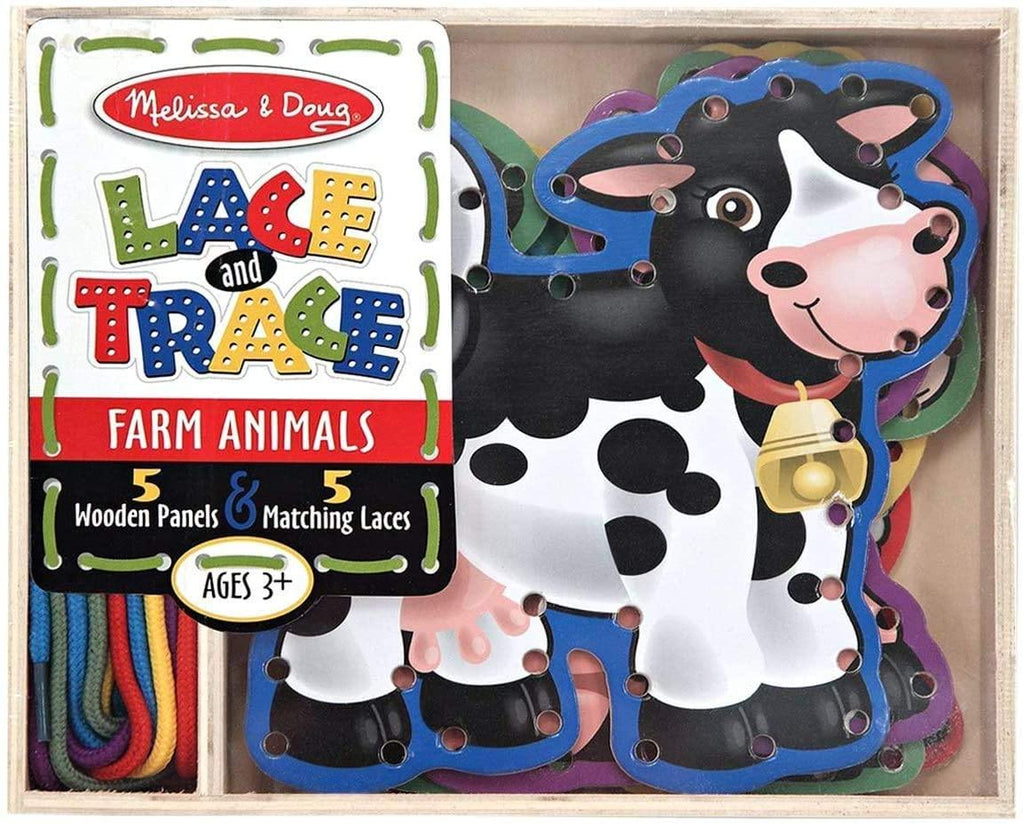 Melissa & Doug Wooden Panels & Laces Farm Animals - The mammy's