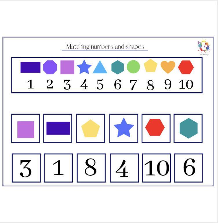 Matching numbers and shapes - The mammy's